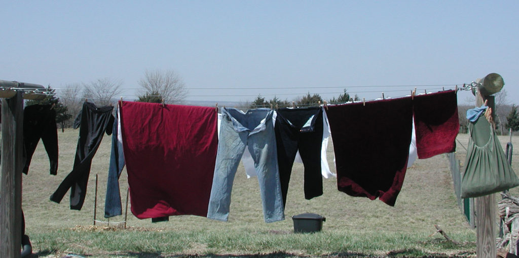 Laundry drying on the clothes line